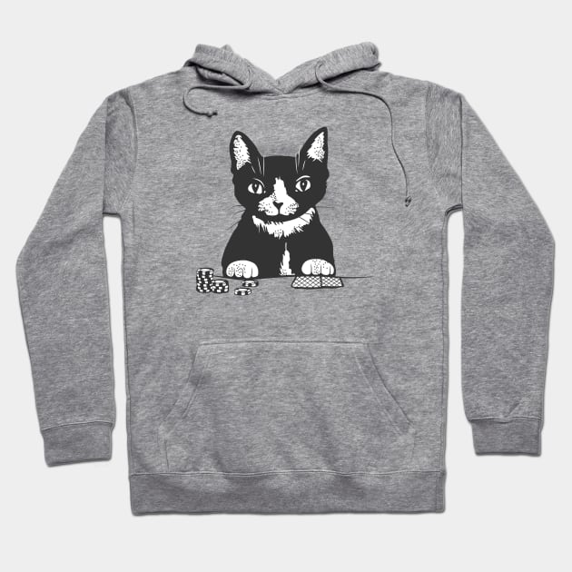 Poker Cat Face Hoodie by runcatrun